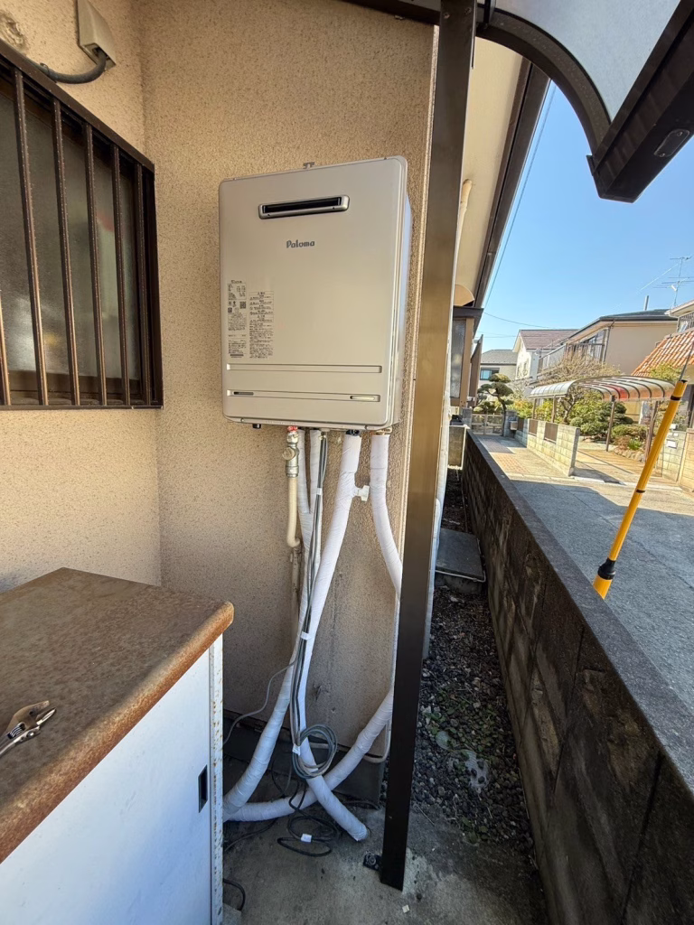 茅ヶ崎市でのパロマ給湯器交換工事